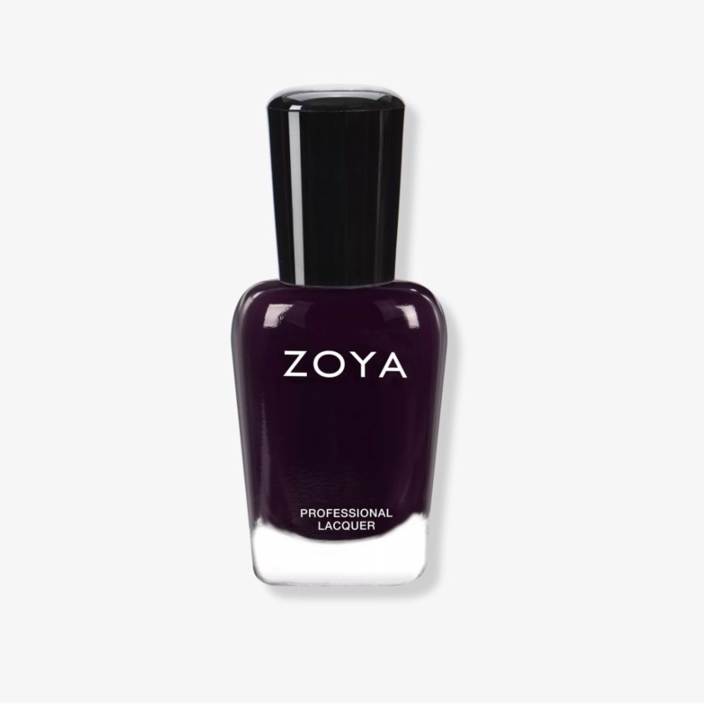 Zoya Professional Nail Polish Laquer In Leighton, Blackened Aubergine Full Size